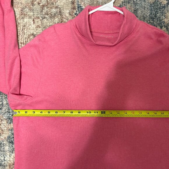 L.L. Bean Women's Plus L/S Interlock Turtleneck Tee Shirt Top 2X Heather Pink - Picture 6 of 9